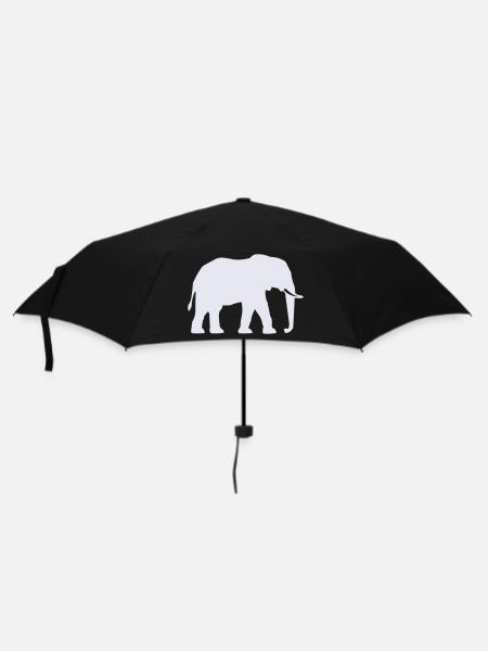 Elefant Mammoth Silhouette - Regenschirm (klein) - Schwarz