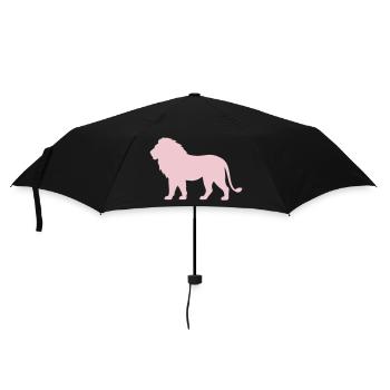 Pastell LöwenSilhouette - Regenschirm (klein) - Schwarz - Vorne