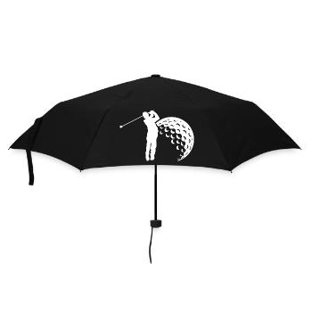 Golf Schwung Silhouette - Regenschirm (klein) - Schwarz - Vorne