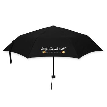Coffin Yes, I do, funny saying bachelor party, marriage - Umbrella (small) - black - Front