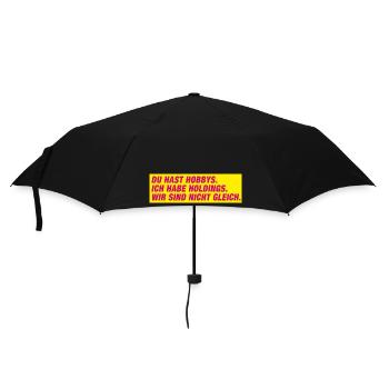 Du hast Hobbys ich habe Holdings. - Regenschirm (klein) - Schwarz - Vorne