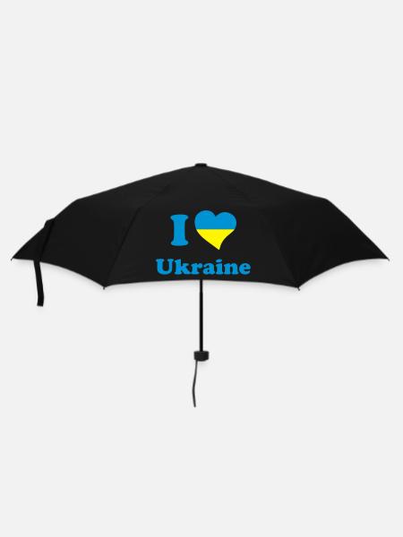 I love Ukraine - Ich liebe Ukraine - Regenschirm (klein) - Schwarz