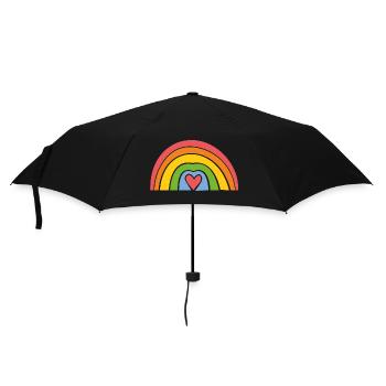 Arc-en-ciel avec cœur - Parapluie standard - noir - Devant