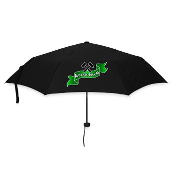 Erzgebirge Logo mit Hammer und Schlägel, Arzgebirg - Regenschirm (klein) - Schwarz - Vorne