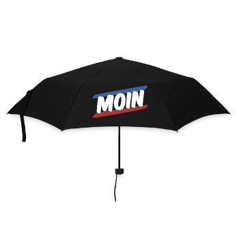 Blau Weiß Rot Moin Norddeutschland Rostock Spruch - Regenschirm (klein) - Schwarz - Vorne