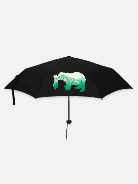 Bär - der große Bergbär Tier Liebhaber Geschenk - Regenschirm (klein) - Schwarz