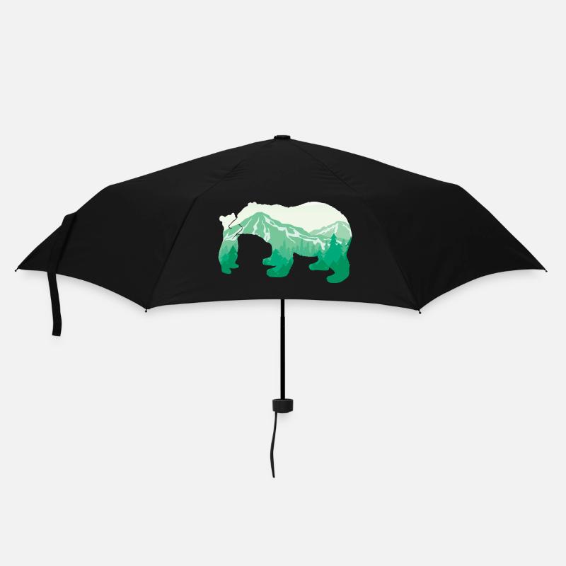 Bär - der große Bergbär Tier Liebhaber Geschenk - Regenschirm (klein) - Schwarz