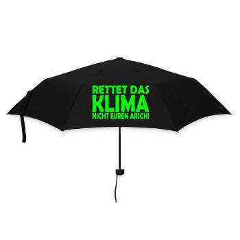 Klima retten - Regenschirm (klein) - Schwarz - Vorne