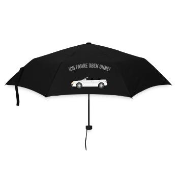 Ich fahre oben ohne! Cooler Spruch Cabrio Fahrer - Regenschirm (klein) - Schwarz - Vorne