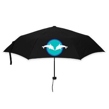 Delfin Delphine - Regenschirm (klein) - Schwarz - Vorne