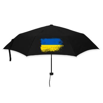 Drapeau Coup de pinceau Ukraine - Parapluie standard - noir - Devant