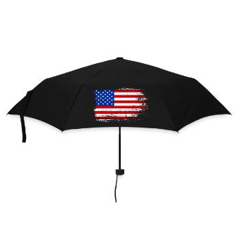Brush Stroke American Flag - Umbrella (small) - black - Front