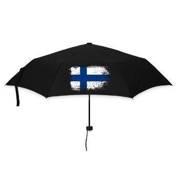 Graphique du drapeau finlandais Grunge - Parapluie standard - noir - Devant
