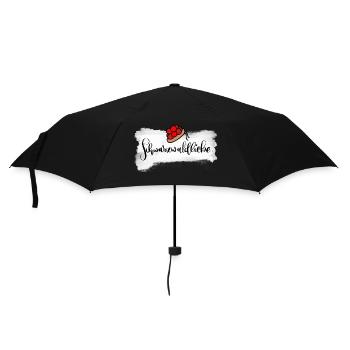 Schwarzwaldliebe mit Schwarzwälder Bollenhut - Regenschirm (klein) - Schwarz - Vorne