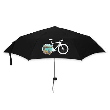 Gravel Bike Hike Rennrad Fahrrad lustiges Geschenk - Regenschirm (klein) - Schwarz - Vorne