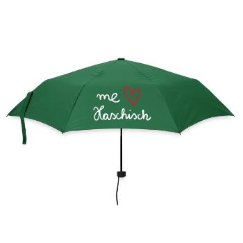 ich liebe Haschisch - Regenschirm (klein) - Flaschengrün - Vorne