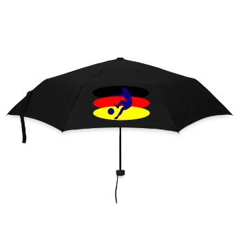 Fußball Soccer - Regenschirm (klein) - Schwarz - Vorne