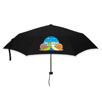 Deux drôles d’escargots souriants - Parapluie standard - noir - Devant