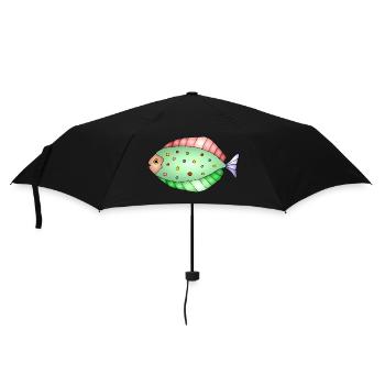 Fisch - Regenschirm (klein) - Schwarz - Vorne