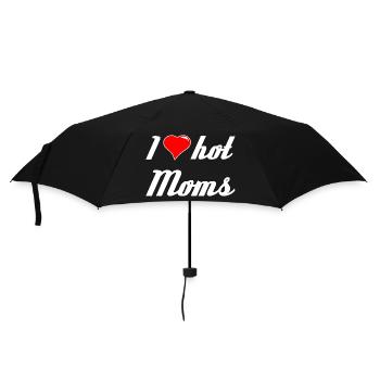 I love hot Moms Ich liebe Mütter Männer Väter - Regenschirm (klein) - Schwarz - Vorne