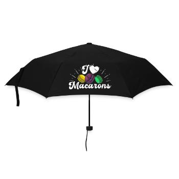 Italien Dessert Makronen Süßigkeiten Spruch - Regenschirm (klein) - Schwarz - Vorne
