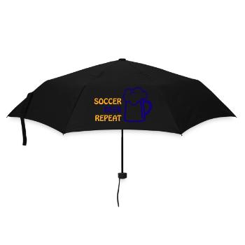 Fußball Soccer - Regenschirm (klein) - Schwarz - Vorne