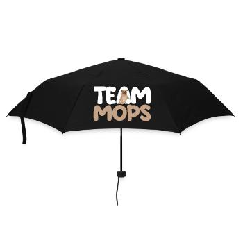 Hund Mops - Regenschirm (klein) - Schwarz - Vorne