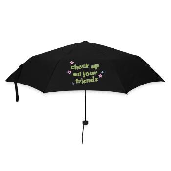 check up on your friends - Regenschirm (klein) - Schwarz - Vorne