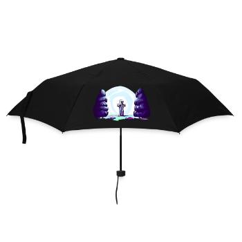 Kreuz zwischen Bäumen - Regenschirm (klein) - Schwarz - Vorne