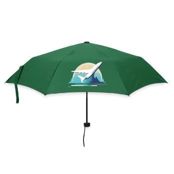 Flugzeug - Regenschirm (klein) - Flaschengrün - Vorne