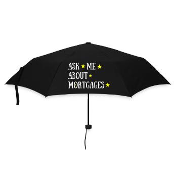 Ask Me about Mortgages + Stars - Parapluie standard - noir - Devant