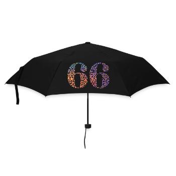 66. Geburtstag Leopard - Regenschirm (klein) - Schwarz - Vorne