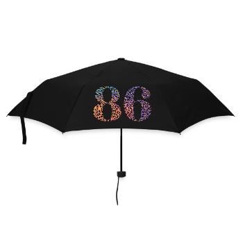 86. Geburtstag Leopard - Regenschirm (klein) - Schwarz - Vorne