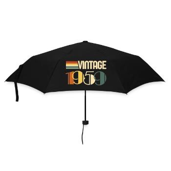 Jahrgang 1959 - 1959 Jubiläumsgeschenk - Regenschirm (klein) - Schwarz - Vorne