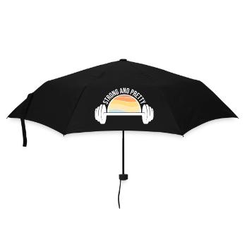 Strong And Pretty Funny Gym Fitness Saying - Umbrella (small) - black - Front