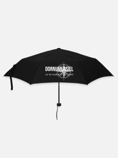 Koordinaten Dornumersiel - Regenschirm (klein) - Schwarz