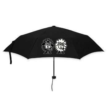 Beide Schafe - Zwillinge - Regenschirm (klein) - Schwarz - Vorne