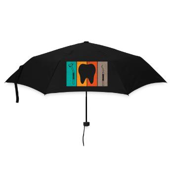 Retro Vintage Dental Dentistry Dentist Tooth Denti - Umbrella (small) - black - Front