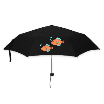 fische comic 2 - Regenschirm (klein) - Schwarz - Vorne