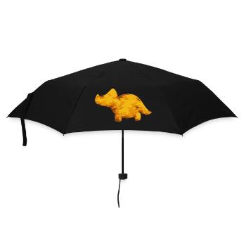 Dino Nuggets Dinosaurier Chicken Nuggets - Regenschirm (klein) - Schwarz - Vorne