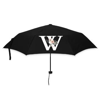 Tropischer Blumenbuchstabe - Regenschirm (klein) - Schwarz - Vorne