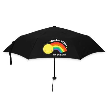 LGBT-Regenbogen der Liebe - Regenschirm (klein) - Schwarz - Vorne