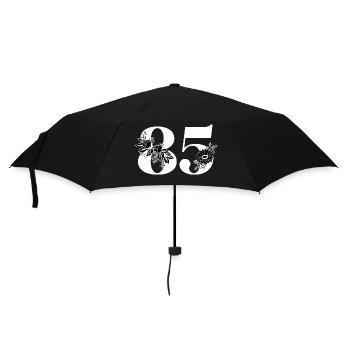 Number 85 Black Floral - 85th Floral Birthday - Umbrella (small) - black - Front