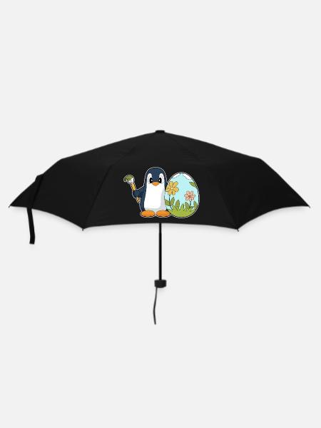 Pinguin Ostern Osterei - Regenschirm (klein) - Schwarz