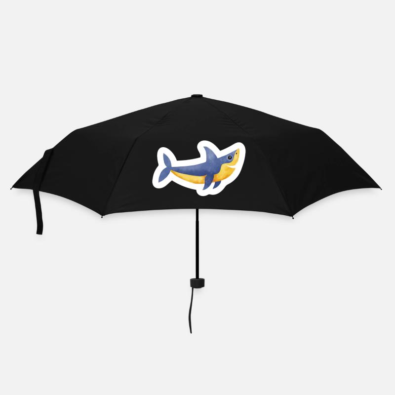 Shark Drawing - Umbrella (small) - black