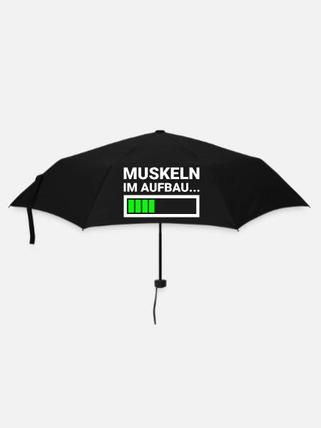 Muskeln im Aufbau Fitness Sportler Krafttraining - Regenschirm (klein) - Schwarz