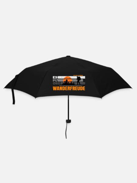 Wanderfreude - Regenschirm (klein) - Schwarz