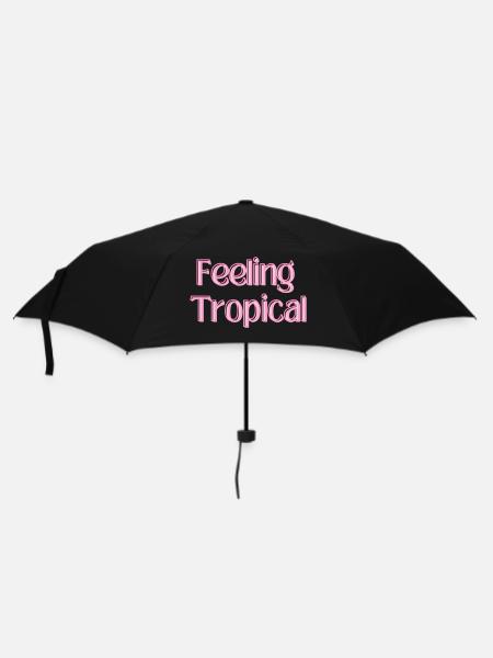 Feeling Tropical - Regenschirm (klein) - Schwarz