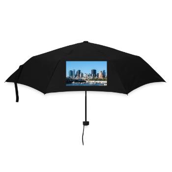 Panoramic view of Montreal Skyline from harbour - Umbrella (small) - black - Front