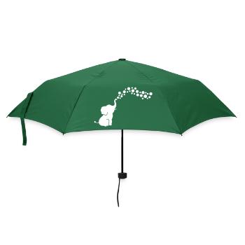 Éléphant joueur soufflant des bulles - Parapluie standard - vert bouteille - Devant